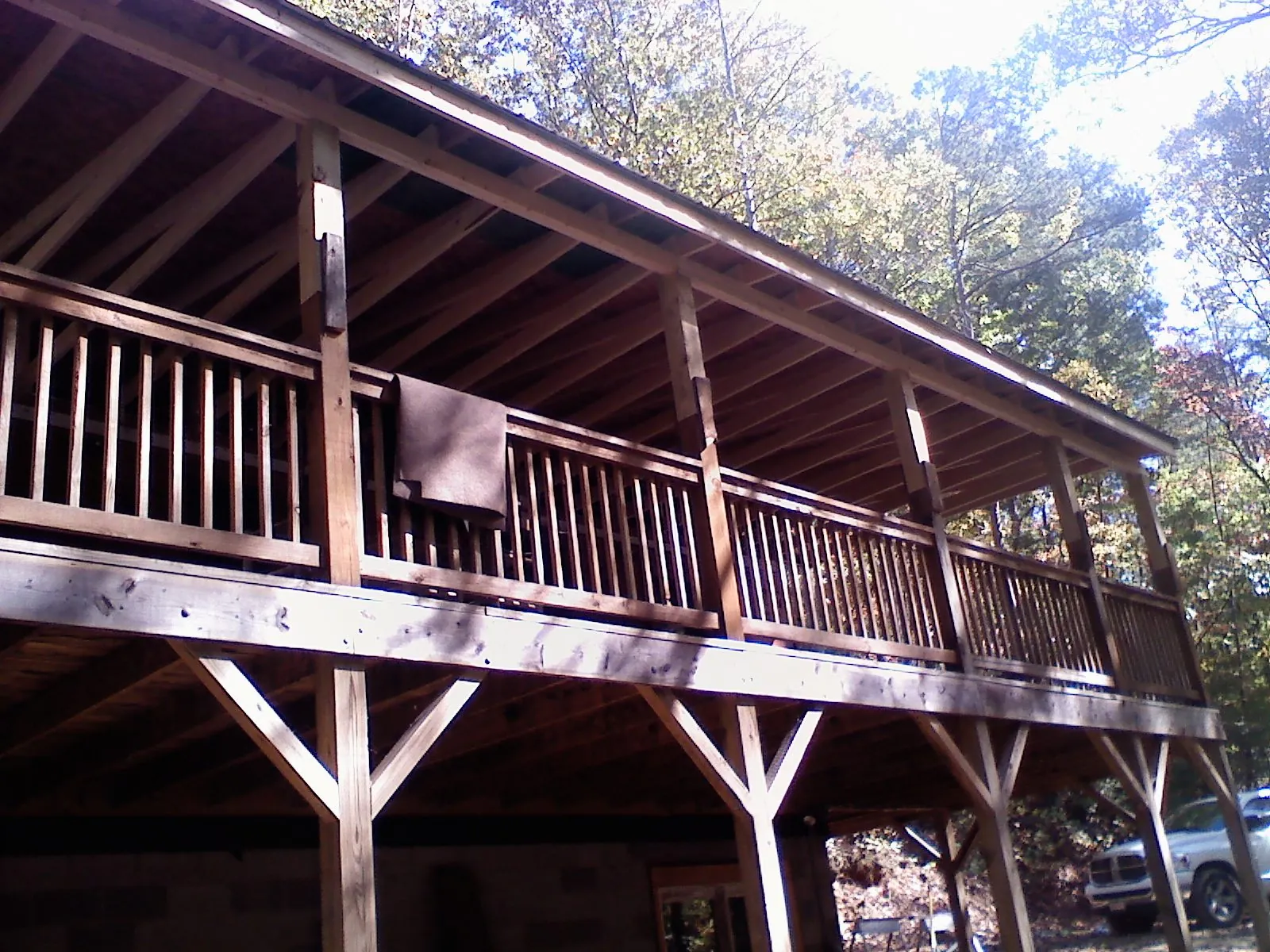 Timber framing under a new elevated porch and deck — Roof Leak Repair in Jennings by Roofing Brothers